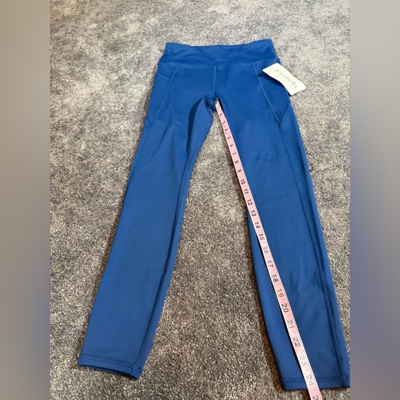NWT Isabella Blue Athletic Yoga Workout Seamed High Waist Leggings Women Small - Picture 4 of 7